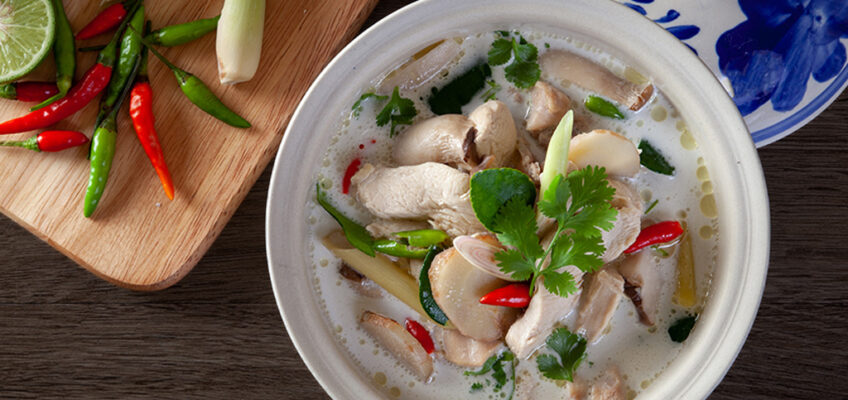Tom Kha Gai or Chicken in Coconut Soup