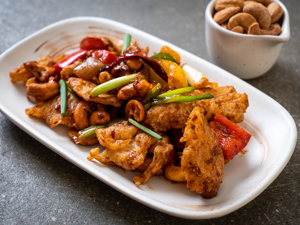 Kai Pad Med Ma Muang or stir-fried chicken with cashew nuts